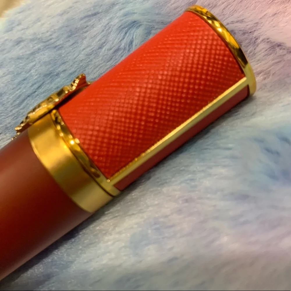Red Velvet Lip Glaze with Gold Lion NIB